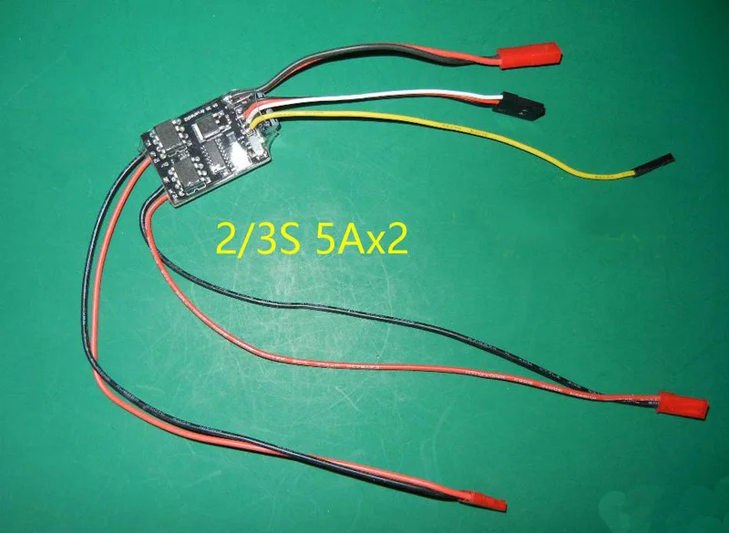1PC 5Ax2 2ch Dual-way Differential Brushed ESC RC Tank 16:1 Switch Mode w BEC 5V 1.5A 2S 3S Lipo Part for RC Tracked Vehicle Car