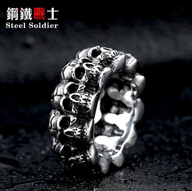 Мужские Винтажные Украшения из нержавеющей стали в виде черепа|steel jewelry|skull ringring