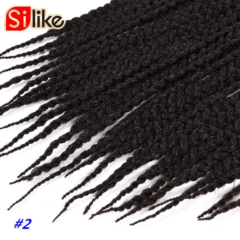 Ombre Synthtic черный зеленый 18 дюймов микро вязание крючком коробка косы для наращивания волос 24 корней волос Плетение для черных женщин от Silike