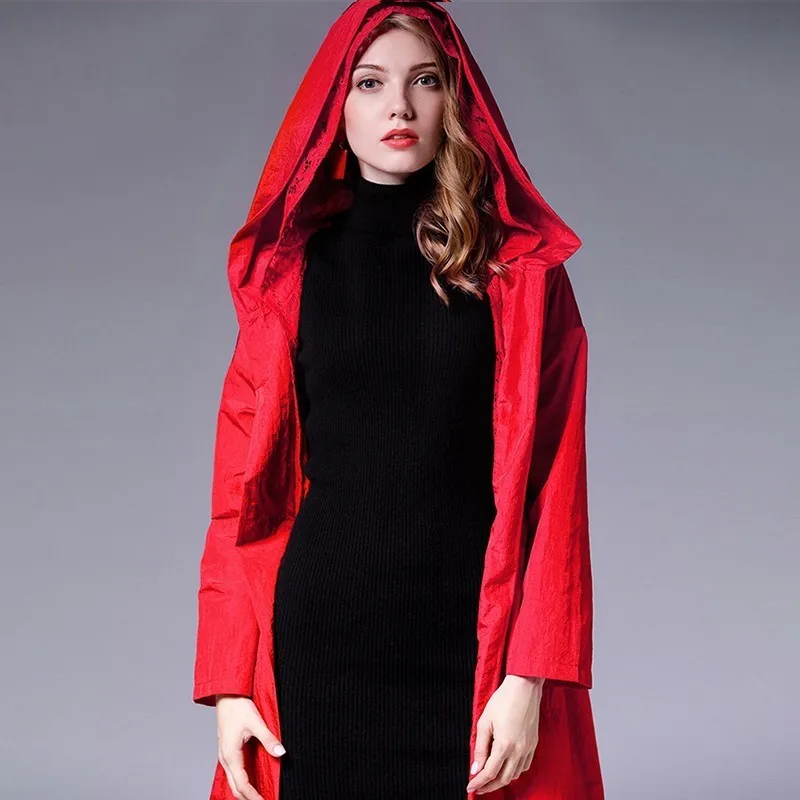 De Dentelle La Manteau Cordon Lanmrem 2019 Long À gules Nouveau Type Ye316 Taille Occasionnel Lâche Femelle Black Robe Veste Plus Mode Capuchon PtAqzT4tw