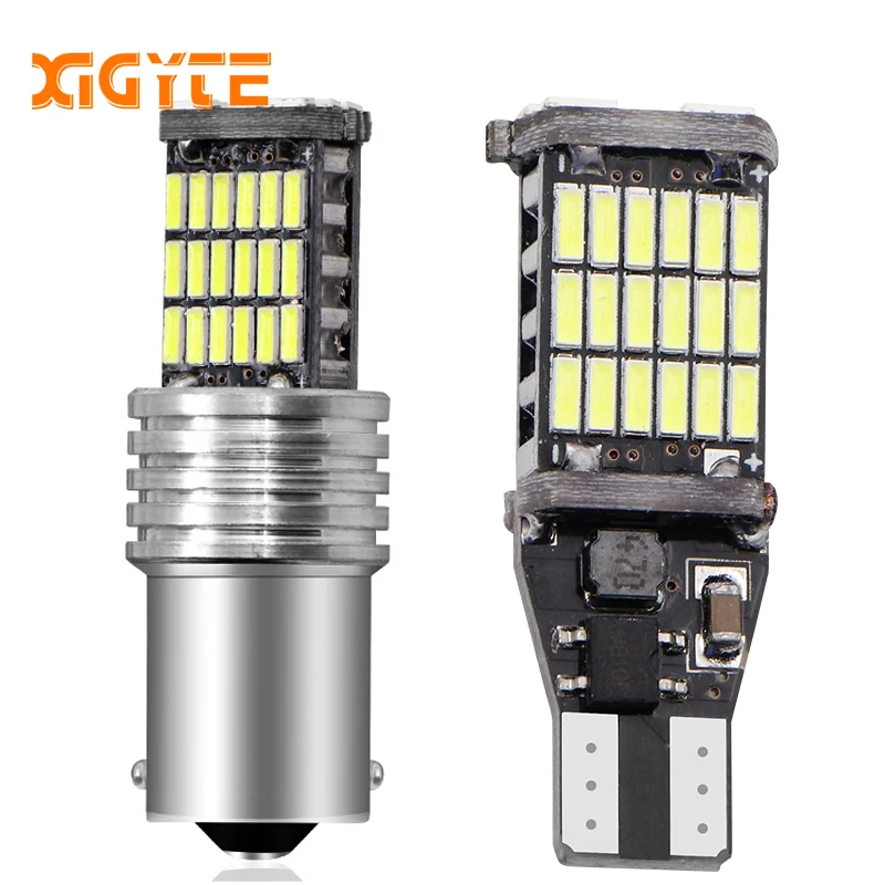 1 шт. T15 T20 1156 BA15S P21W W16W 45SMD 4014 светодиодный CANBUS без ошибок Автомобильный задний