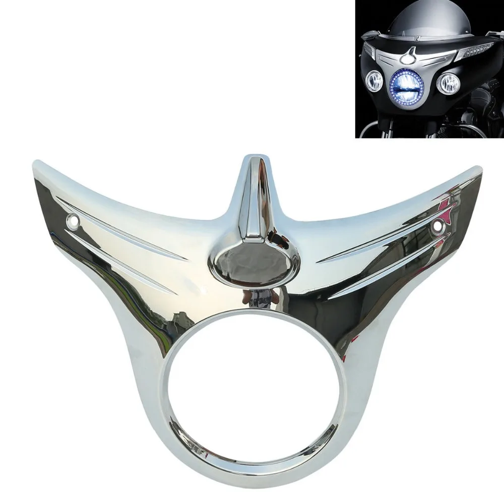 

Chrome Upper Fairing Headlight Bezel Round For Indian Chieftain Dark Horse 16-18