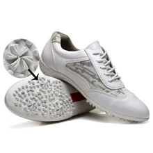 Туфли для гольфа ботильоны на низком каблуке из натуральной кожи Водонепроницаемый Нескользящие ногти женская обувь чистая плоские кроссовки Wild туфли на плоской подошве; дышащие Фитнес 40