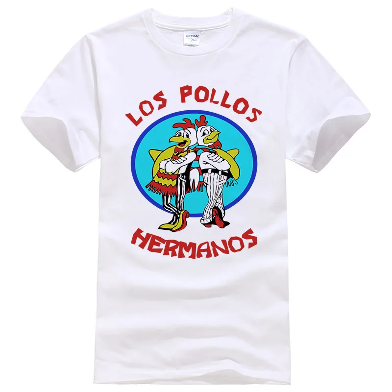 Модная футболка Los Pollos Hermanos, Мужская футболка с надписью «Breaking Bad Chicken Brothers», повседневные футболки для мальчиков, мужские топы,#108