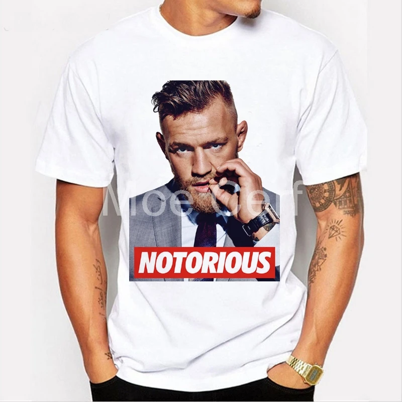 

Conor McGregor UFC KFC Colonel Creative Design Harland Sanders MMA Printed Summer Short Sleeve T Shirt Men Funny T-Shirt L9-D-48