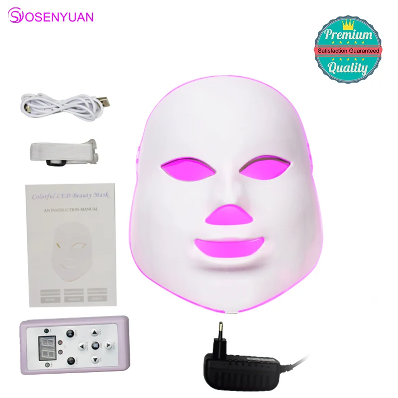 7 Colors PDT LED Facial Mask Acne Light Therapy Machine LED Mask Beauty SPA Phototherapy For