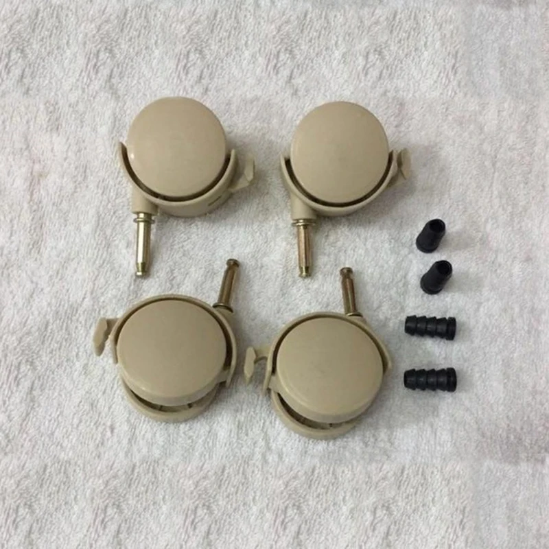 

4Pcs 2" Wrap-On Twin Wheel Inserting Pin Caster Castor Baby Kid Bed With Brake