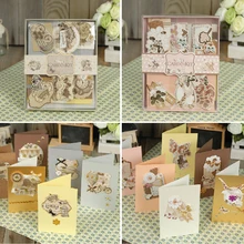 Eno поздравление DIY 12 пустых открыток с 12 конвертами Набор для изготовления открыток на день рождения подарочный Детский Набор для изготовления цветочных открыток