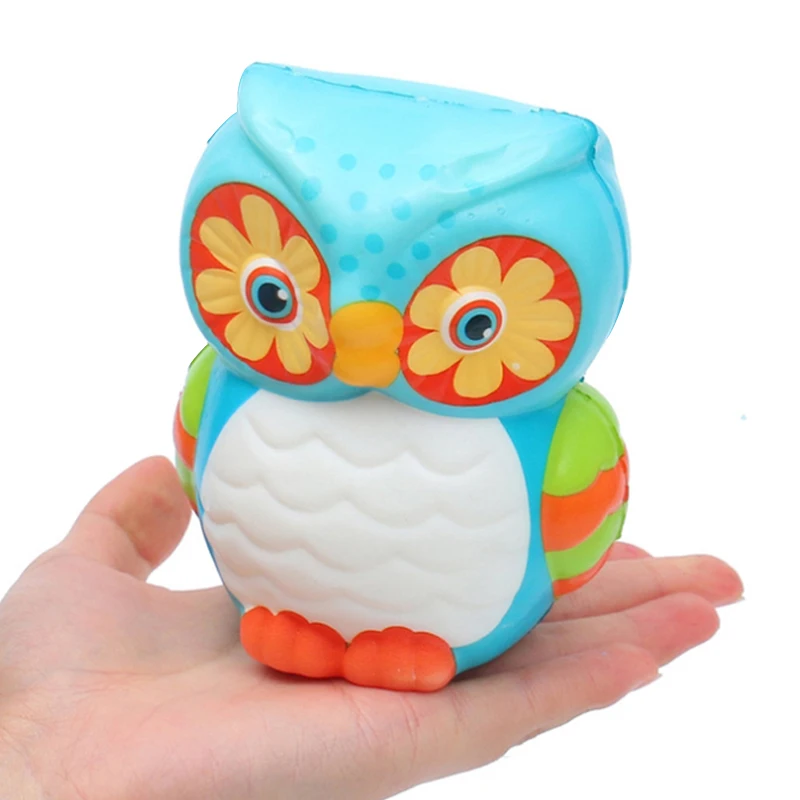 Милый красочный Сова мягкое моделирование животных медленно поднимающийся хлеб сжатие торта игрушка Ароматические снятие стресса для детей день рождения