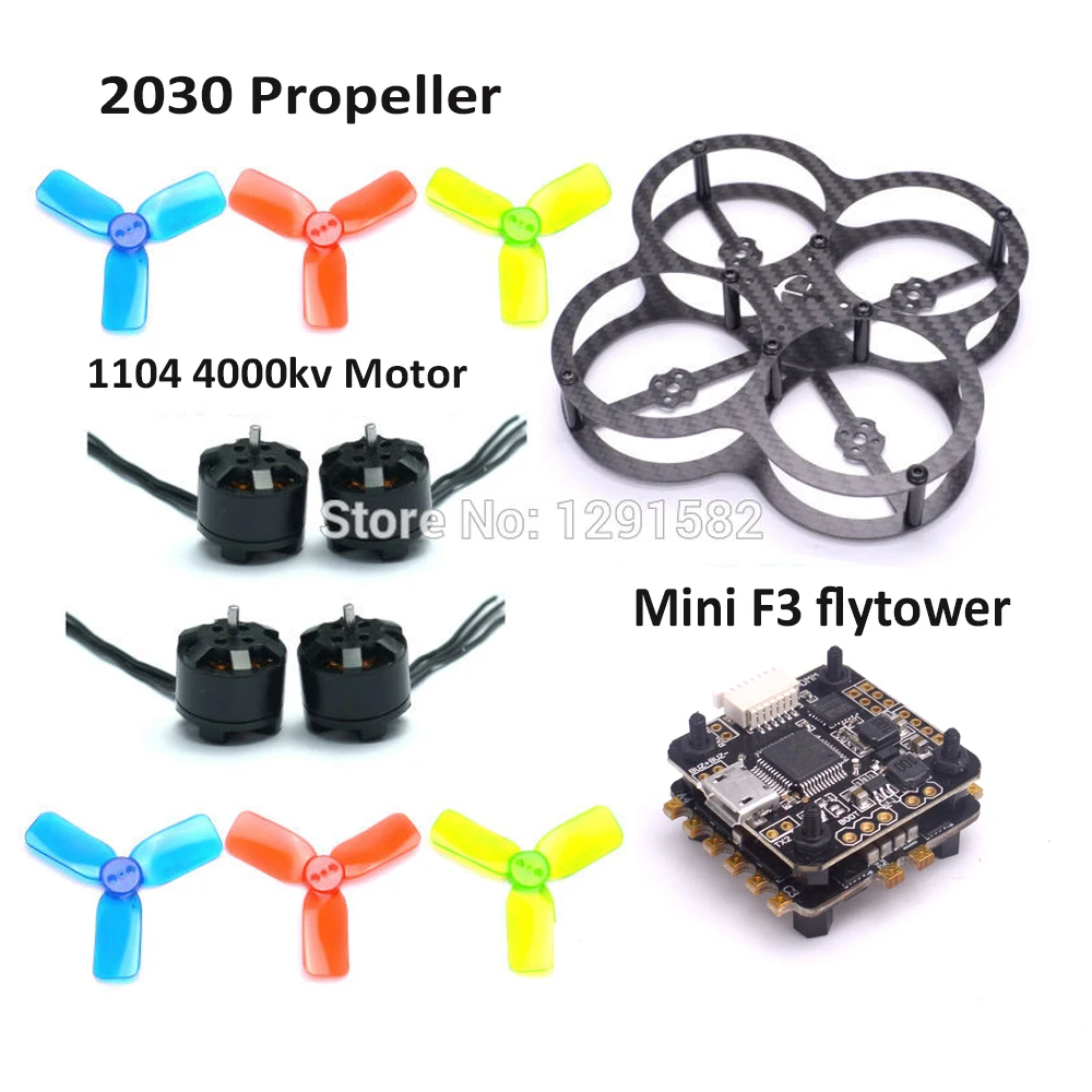 

80mm MM80 Racing frame kit Mini F3 Flytower Flight control Integrated OSD 4 in 1 BLHeli ESC 1104 4000KV 2-3s motor 3030 Prop