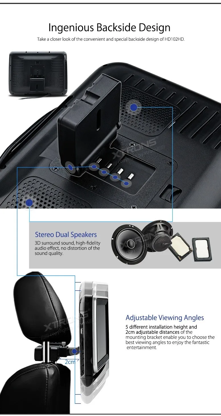 Discount 2pcs 10.1" Car Headrest DVD Player car PC 1080P Video Monitor HD Digital Screen Touch Panel 1024*600 HDMI Port with headphones 6