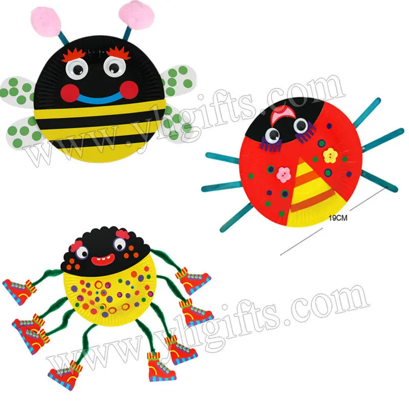 Kids Handmade DIY Multi Color Cardboard Paper Plate Stickers Kids Handmade DIY Multi Color Cardboard Paper Plate Stickers