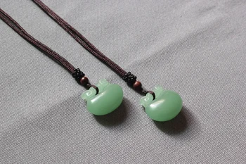 

Baby gift Primary dongling stone Pure manual sculpture ruyi lock pendant necklace Boys and girls styles
