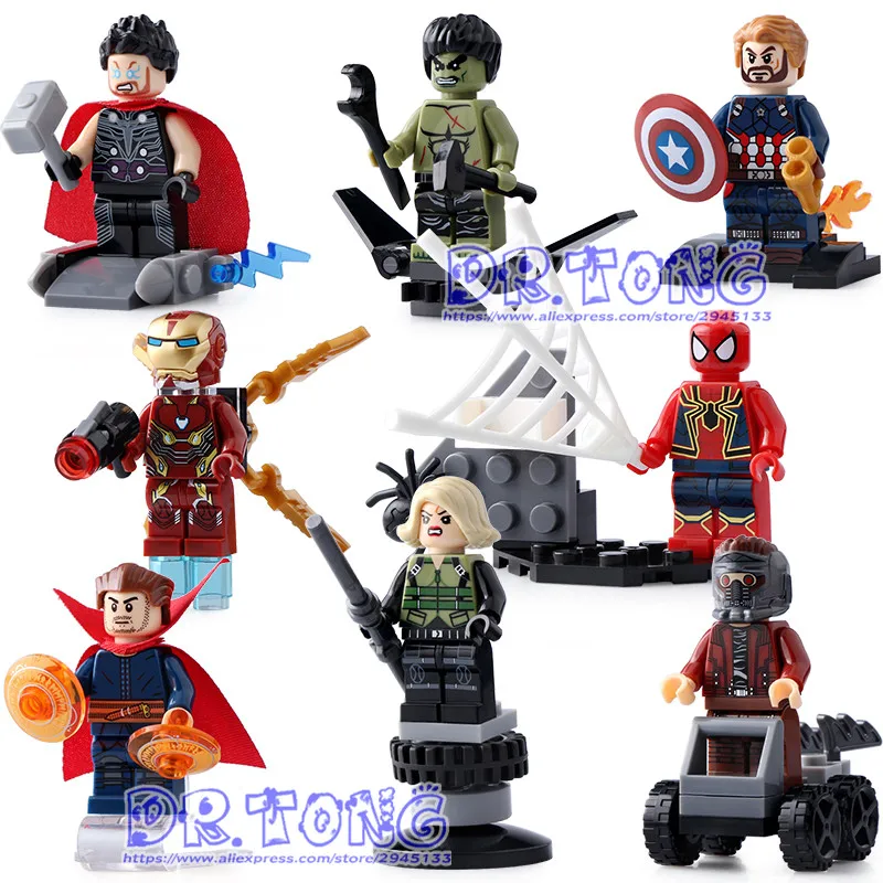 

DR.TONG 80PCS/LOT SY687 Super Heroes Captain America Thor Spiderman Superman Bricks Model Building Blocks Children Gift Toys