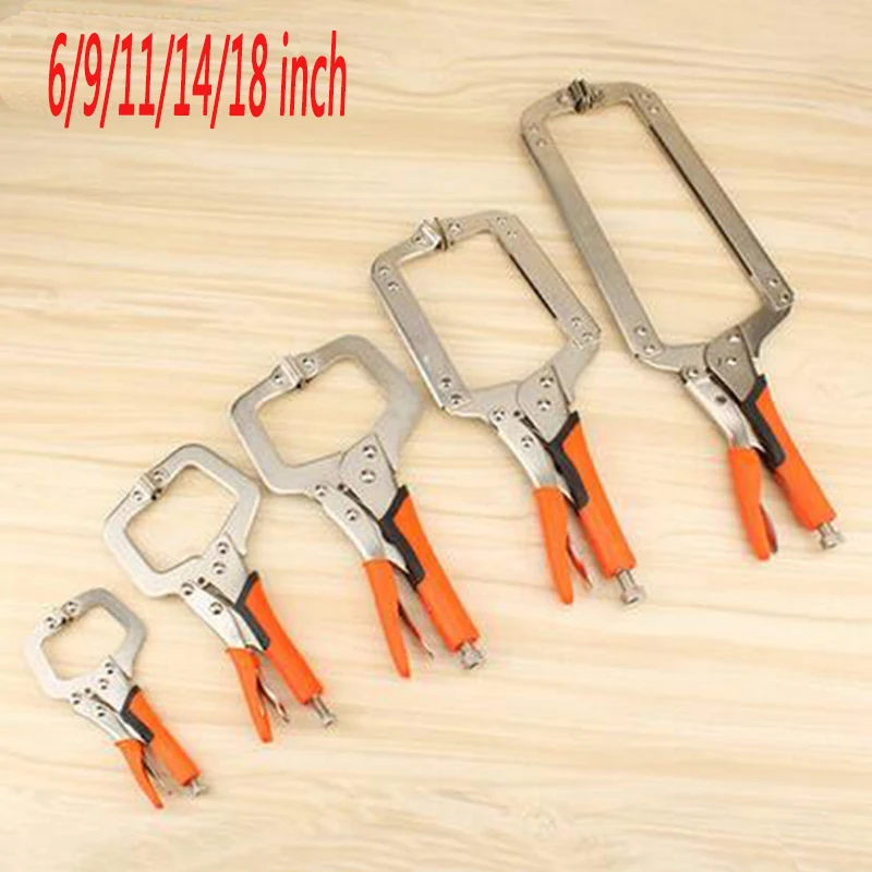 

# 6/9/11/14/18 Inch Alloy Steel C Clamp Vise Grip Locking Welding Quick Pliers Multi Pincers Tongs Forceps Wood Tenon Fixed Clam