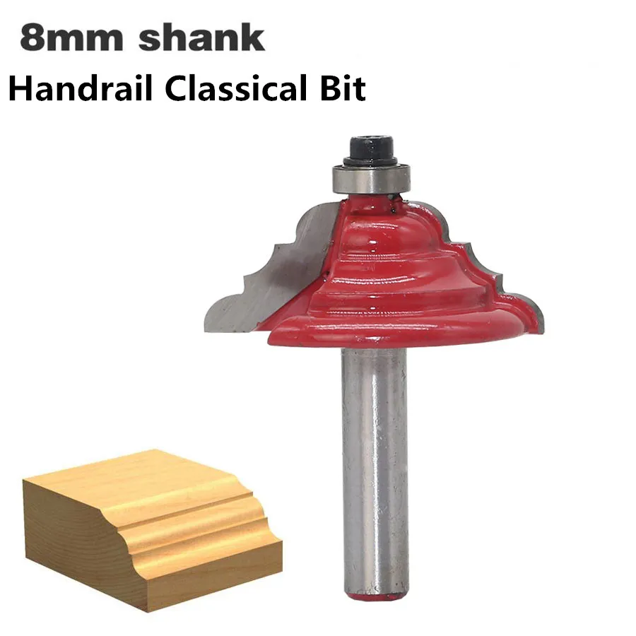 

1pc 8mm Tungsten Carbide French Baroque Table Edge Wood Router Bit With Top Bearing Classical Moulding Bits Cheap Price