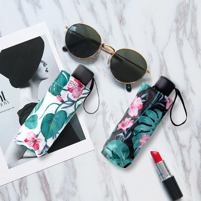 YADA Mini Pocket Folding Cherry Blossoms Flower Umbrella Rain Women uv Butterfly Umbrella For Women Windproof Umbrellas YS680