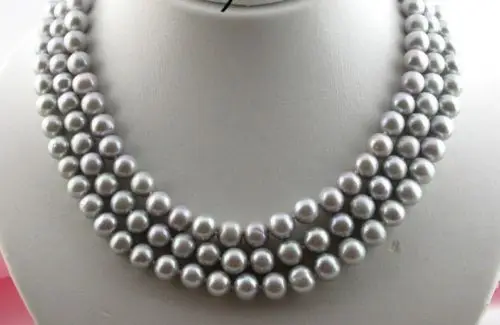 

Hot selling free shipping******* 50" HUGE AAA 9-10MM PERFECT ROUND SOUTH SEA GENUINE GRAY PEARL NECKLACE 14KGP GOLD