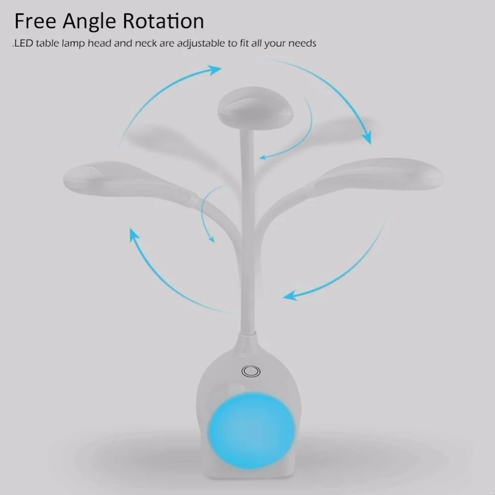 3 режима семь цветов светодио дный датчик настольная лампа Защита глаз лампа Гибкая Ночная подсветка Настольная лампа с usb-кабелем для учебы подарок