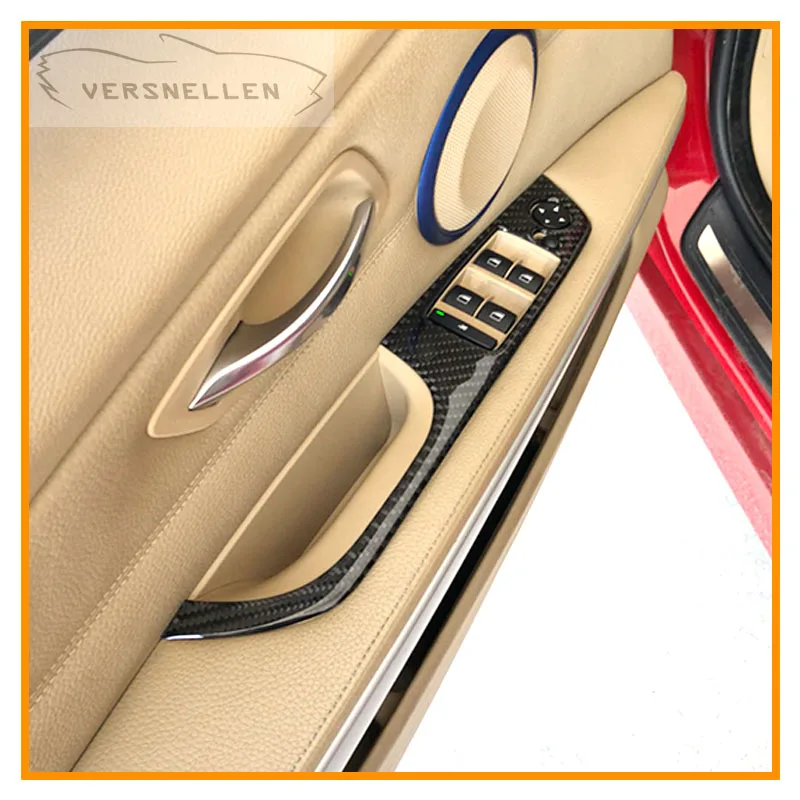 

For BMW E90 Carbon Fiber Window Lifter Switch Buttons Decorative Frame Cover Trim Interior Molding Sticker 3 series 2005-2012