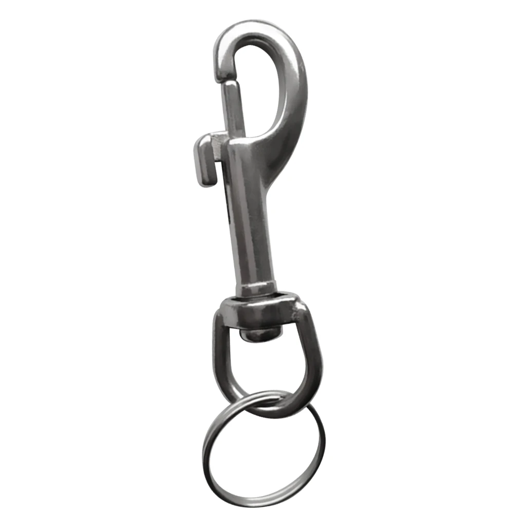 Scuba Diving Dive Diver 316 Stainless Steel Single Ended Bolt Snap Hook Clip with Key Holder Keyring