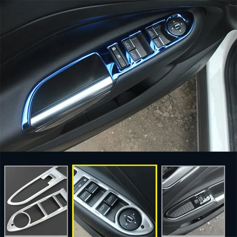 Car styling Stainless Steel Interior Door Window Switch Control Panel Cover sticker case For Ford ESCAPE KUGA 2013-2019 | Автомобили и