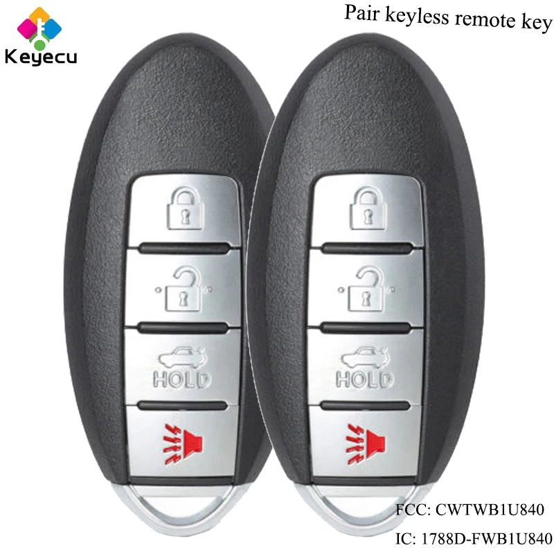 

KEYECU Pair Keyless Entry Remote Control Car Key With 4 Button & 315MHz - FOB for Nissan Sentra Versa 2013-2017 FCC: CWTWB1U840