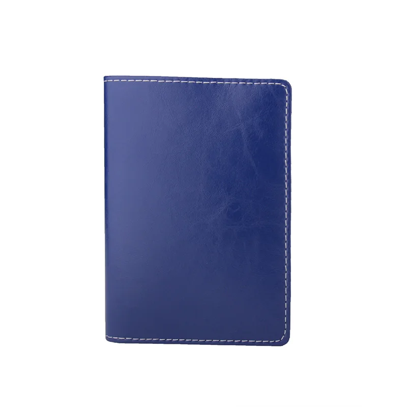 Масло воск Горячая обложки для паспорта Микрофибра Синтетическая Кожа Твердые папки для кредитных Id карт ручной работы держатель паспорта - Цвет: blue