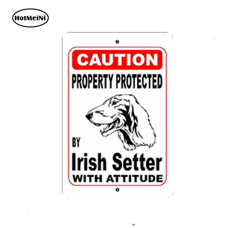 

HotMeiNi Car Styling Property protected by Irish Setter dog breed with Car Sticker JDM Vinyl Decal Windows Accessories 13x8.7cm