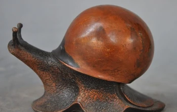 

Free shipping Art chinese Bronze fengshui Technics auspicious animal Snails statue Sculpture