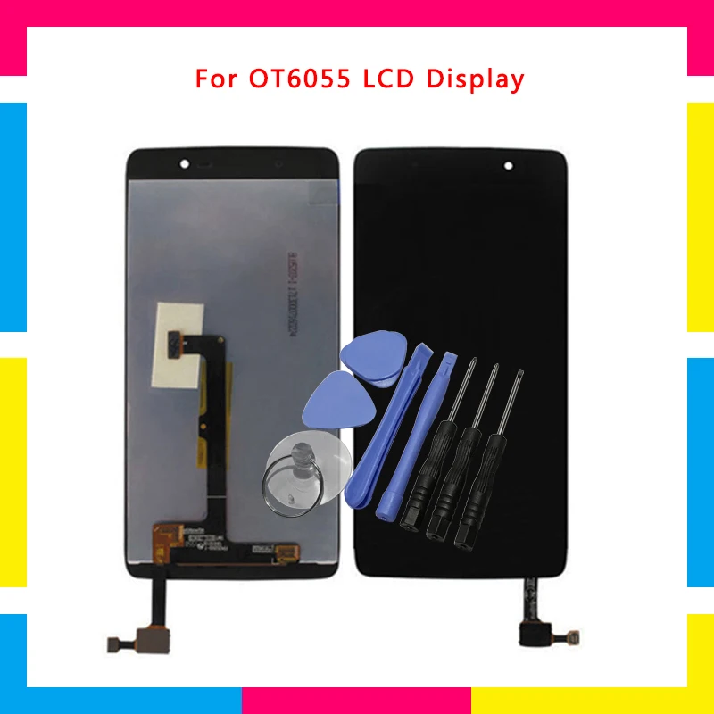 

LCD Display Screen With Touch Screen Digitizer Assembly For Alcatel One Touch Idol 4 6055 OT6055 Replacement