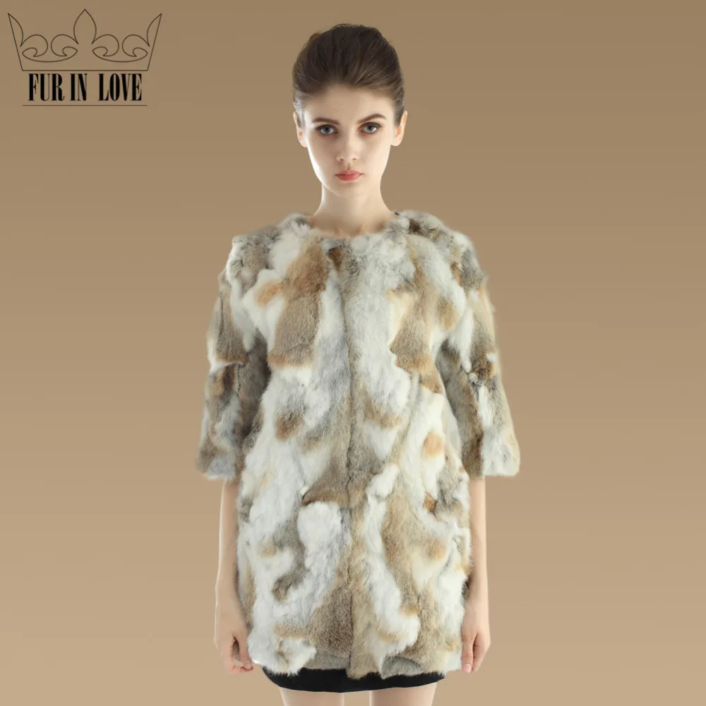 2017 New Real Rabbit Fur Coat For Women Natural Rabbit Fur Jacket