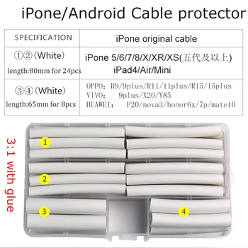 

Price 32 iPhone Cable protector usb tubing wire organizer winder Heat Shrink Tube Sleeve for iPad iPhone 5 6 7 8 X XR XS Cable