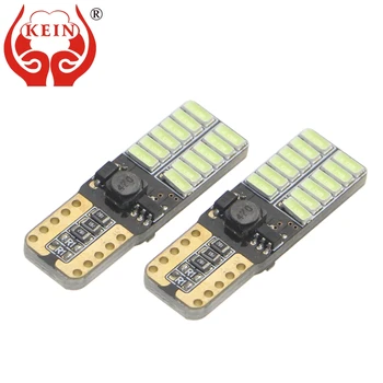 

KEIN 4PCS 194 168 t10 w5w led bulb 4014 24smd Canbus No Error car auto side wedge Interior Reading t10 Signal light Lamp Vehicle