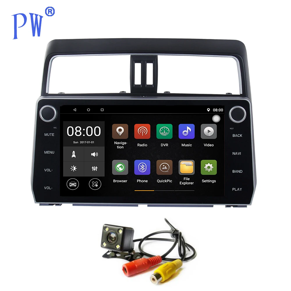 Android 7 1/8 0 автомобильное радио GPS 10 2 дюймов экран Navi для Toyota Prado 2018 авто видео стерео