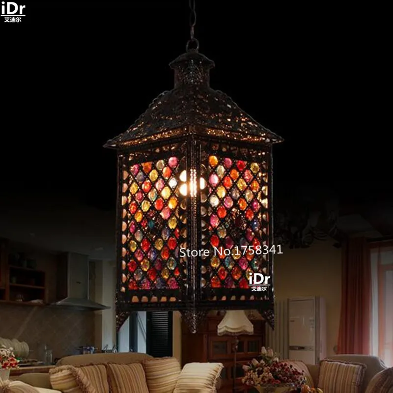 Continental Iron mood lamp living room lights bedroom house antique retro rustic lamp lights Pendant Lights