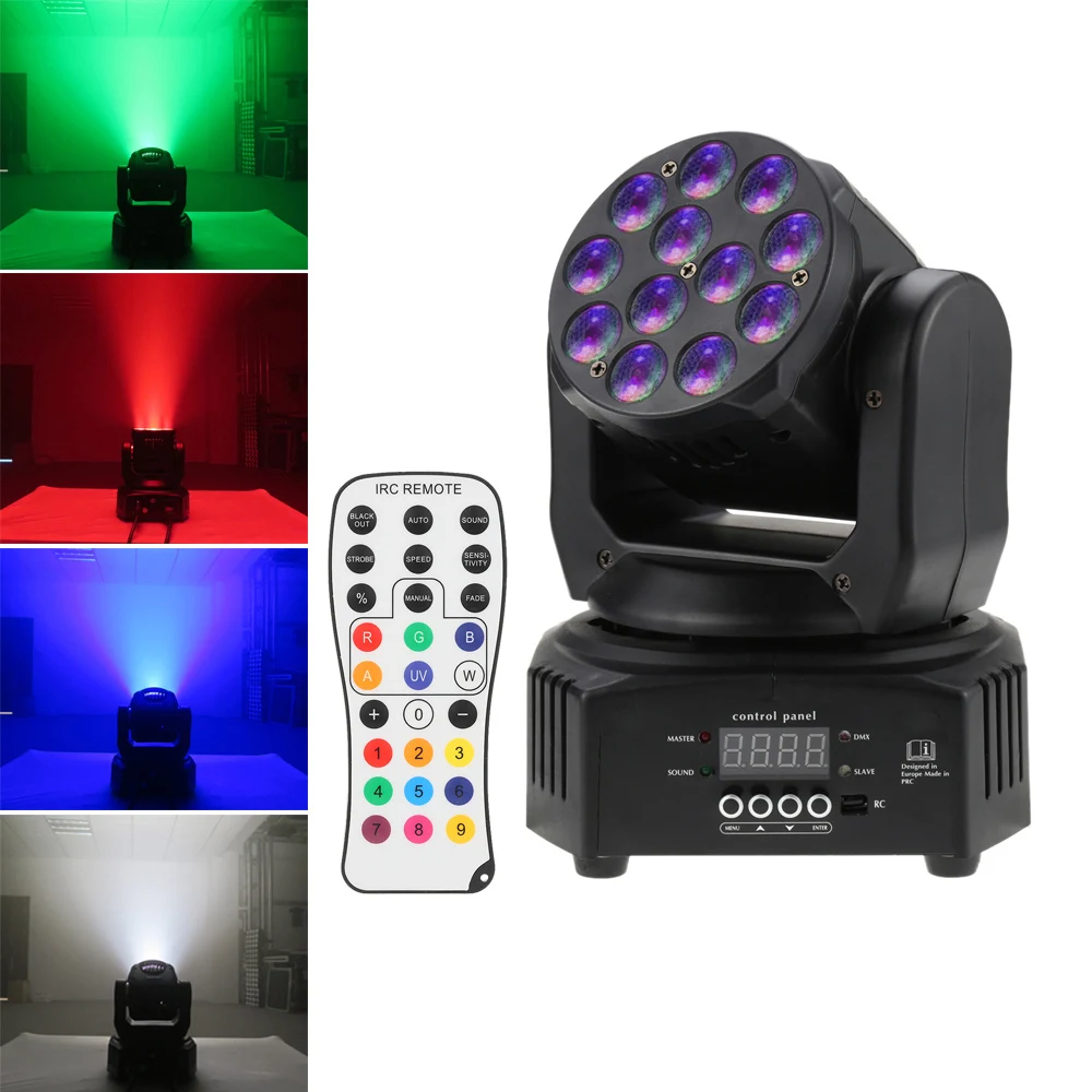 DMX512 Disco KTV клубное мини-платье 12 светодиодов 40 W RGBW стирка с вращающейся подвижной головкой сценический эффект света 7/13 канала с Reomote