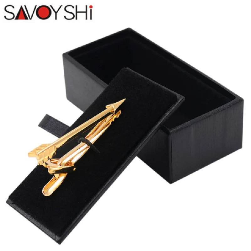 

SAVOYSHI French high-end men's Tie clips box New Storage Boxes tie pin Case black Tie clips Gift Box paper Jewelry Boxes