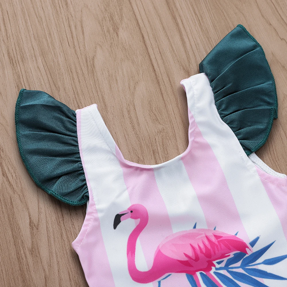 Newborn Toddler Infant Baby Girl Clothes Pink Short Sleeve Swimwear Swimsuit One-piece Bikini Beachwear