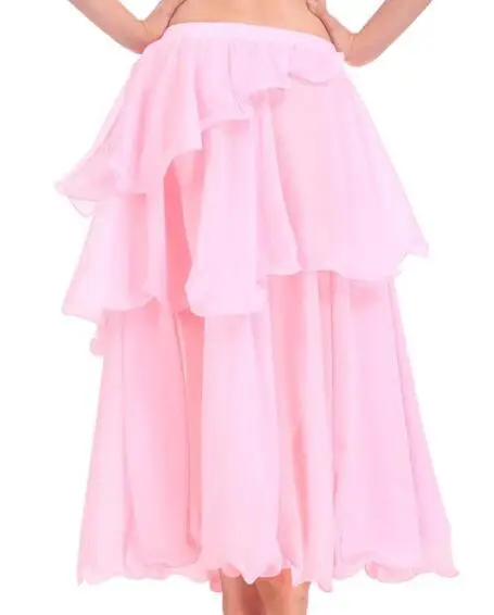Горячая популярная дешевая красивая юбка для танца живота шифоновая для женщин костюм для танца живота распродажа - Цвет: pink