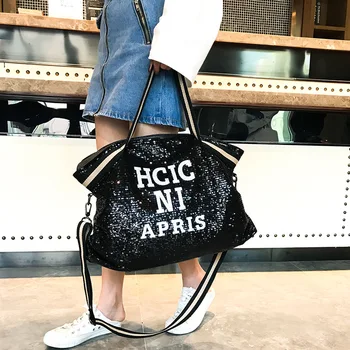 

Women's Bag Letter Pu Leather Tote European and American Fashion Women Shoulder Large Capacity Female Handbag Travel Bag B042