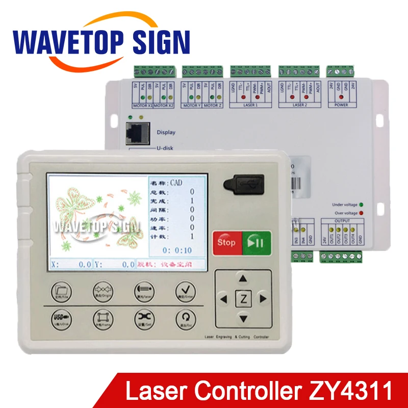 

WaveTopSign CO2 Laser Control Card ZY4311 1set +WEB Cable 2PCS usb Cable 2PCS CO2 Laser Controller for Laser Cutter Machine