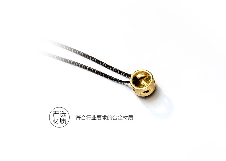 Летний стиль корейское колье ожерелье барокко черное двойное звено веревки цепь круглый кристалл ожерелье длиной до ключиц с подвесками Женское Ожерелье