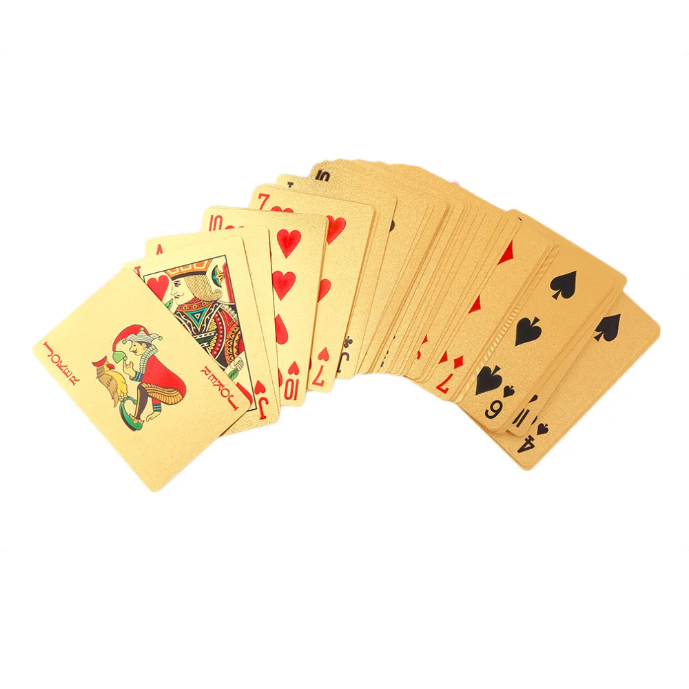Позолоченный евро шаблон игральные карты 24 k позолоченный полный стол для покера чистый Рождественский подарок 110*80*40 мм новое поступление