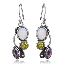 Top Brand New 925 Sterling Silver Wedding Moonstone Drop Earrings For Women Fine Jewelry Earring Girl's Party Engagement Gifts Top Brand New 925 Sterling Silver Wedding Moonstone Drop Earrings For Women Fine Jewelry Earring Girl's Party Engagement Gifts