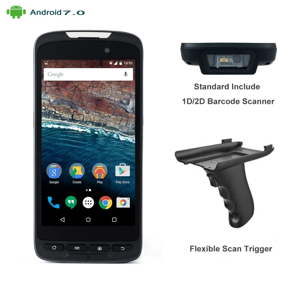 Handheld PDA Android 7 0 POS Terminal Touch Screen 2D Barcode Scanner Wireless Wifi Bluetooth GPS