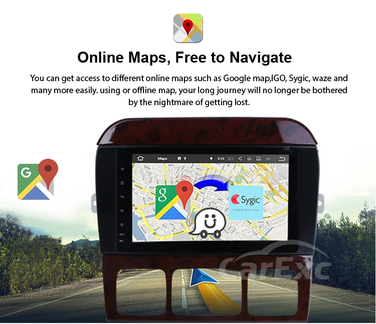 Discount 8 Inch Android 9.0 Octa Cores Car Radio Stereo Systemr For Mercedes Benz S320 S350 S400 W220 W215 S Class GPS Multimedia Carplay 18