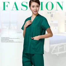 С коротким рукавом синий зеленый медицинский Халат униформа медсестры Костюмы лабораторный халат доктор одежда медико ospedaliero vestiti