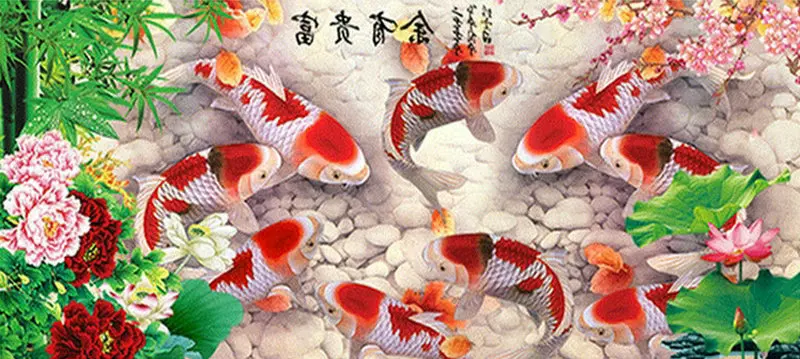 

Diamond Mosaic Nine fish Tupou stickers Handmade Diamond Painting Cross Stitch Diamond Embroidery Patterns Rhinestones