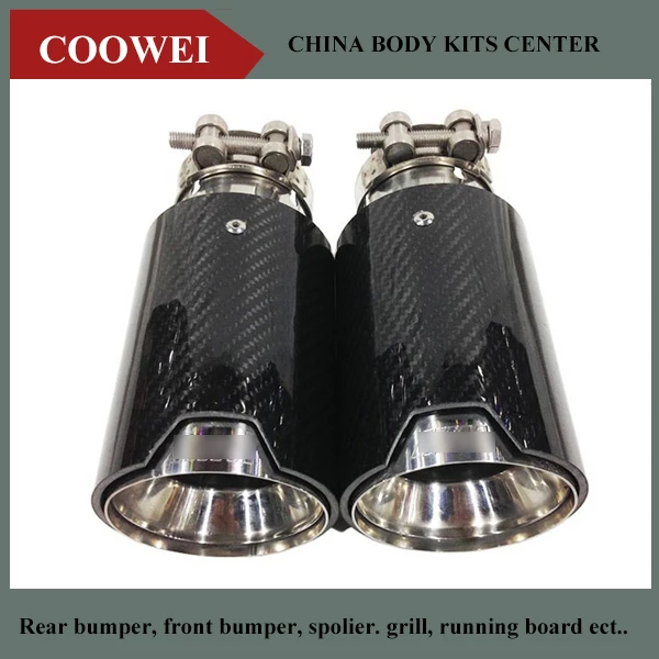 

2PCS TOP quality 70mm in - 89mm out Car Carbon Fiber Exhaust End Tips for BMW M4 M2